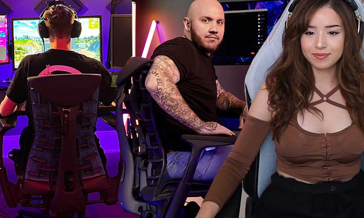 Ninja, Timthetatman and Pokimane using their gaming chairs