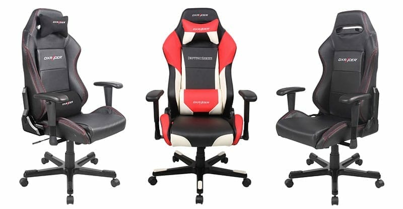 DXracer Drift Series black and red gaming chairs
