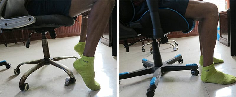 Gaming chair ideal foot position