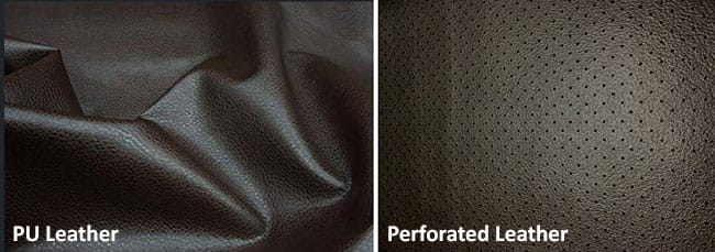 PU leather and perforated upholstery leather