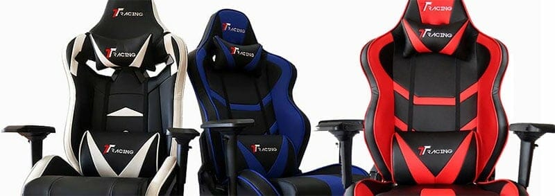 Three TT Racing Royale chairs in different colors