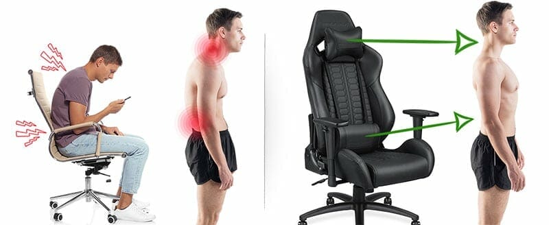 Gaming chair deals good for back