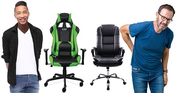 Gaming chairs support good posture for long sitting hours