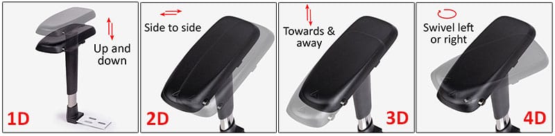 Gaming chair 4D armrests