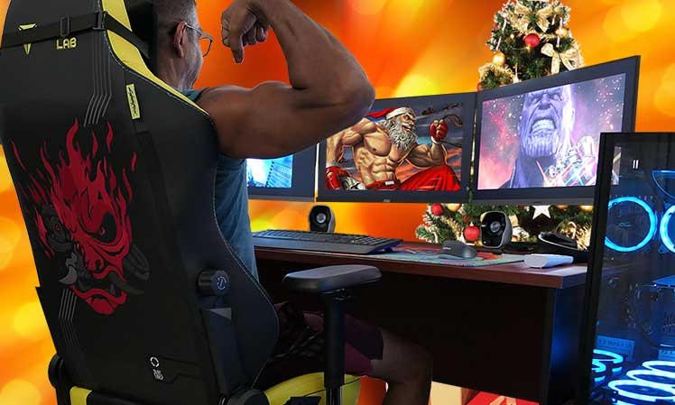 Xmas gaming chair for health and wellness