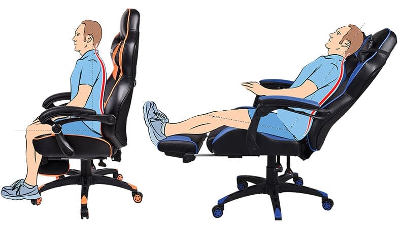 Gaming chair with footrests
