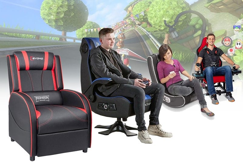 Four different types of console gaming chairs