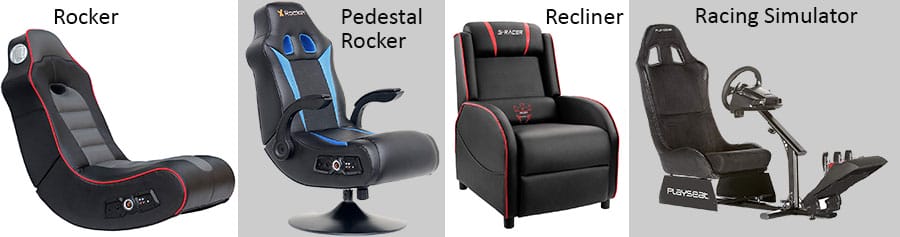 Console gaming chair four types