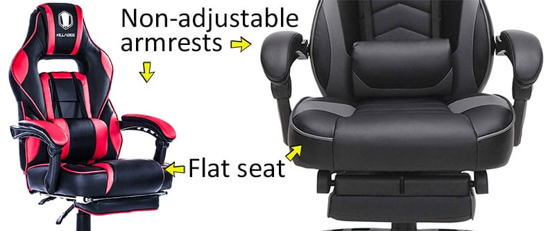 Classic footrest gaming chair defining features