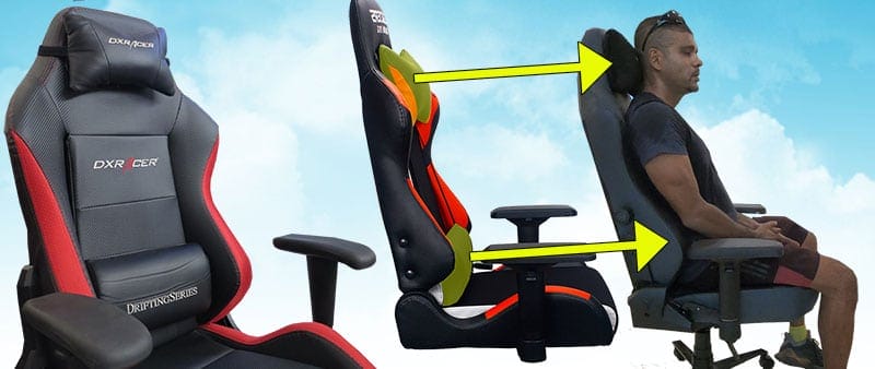 Gaming chair backrest support