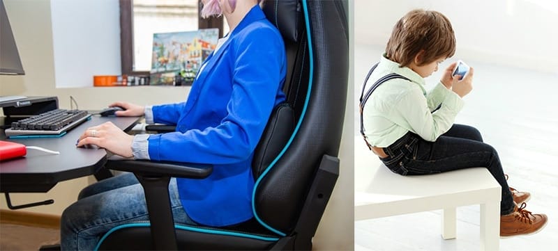 Small gaming chair posture support