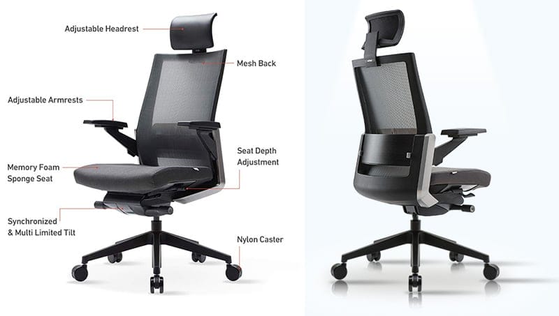 sidiz t80 ergonomic home office chair