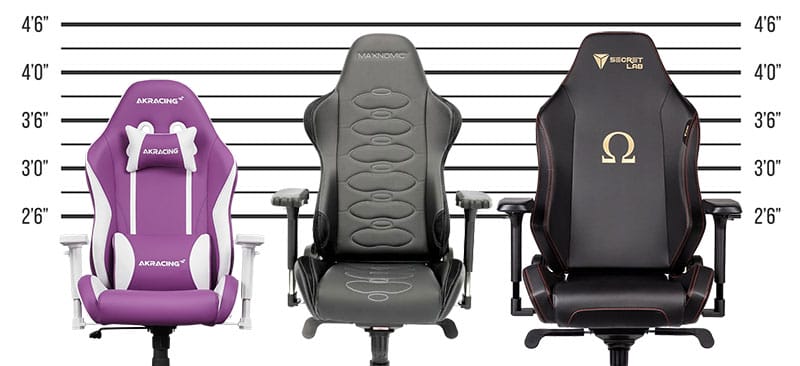 California chair size comparison: Secretlab and Maxnomic