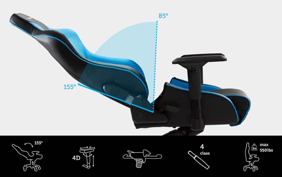 E-Win Flash XL chair features