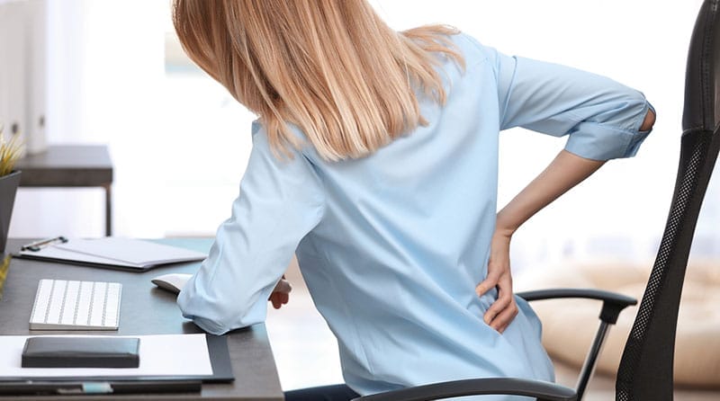 Back pain using a cheap office chair