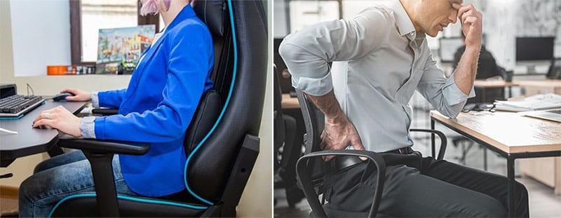 Gaming chair support compared to office chairs