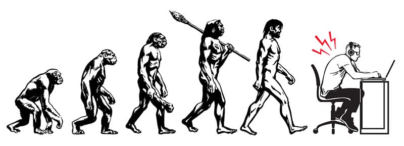 Humans evolution into sedentary desk workers