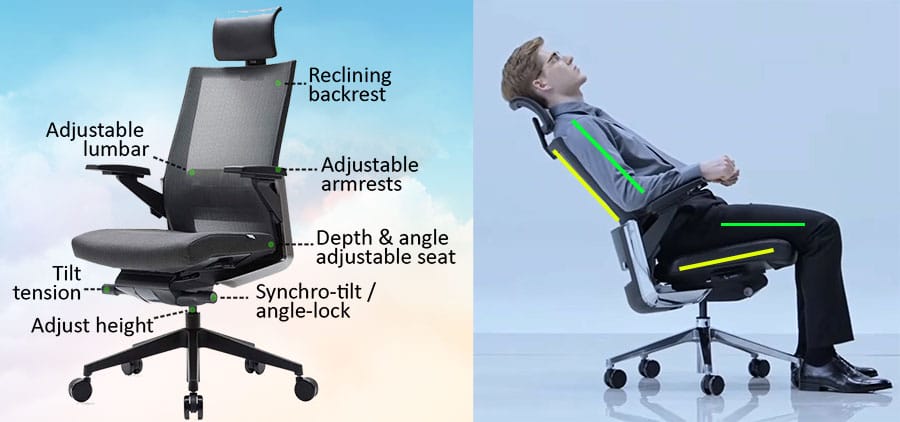 office chair adjustable seat tilt