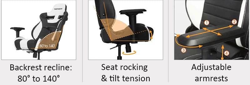 Vertagear chair basic features