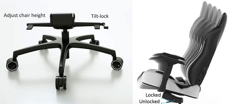 Vertagear seat angle tilt-lock feature