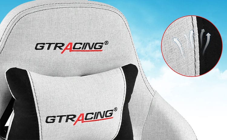 GTRacing GT5050 white mesh fabric chair