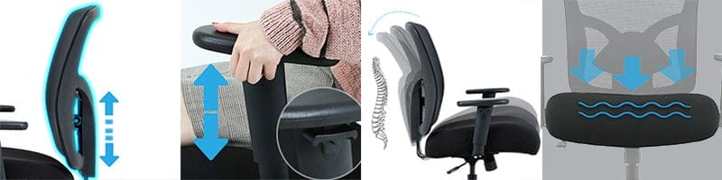 BestOffice big and tall chair features