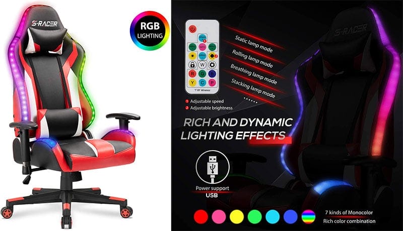 RGB lighting game chair