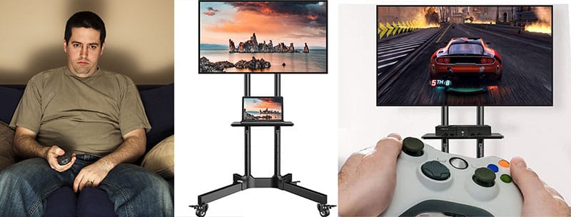 Height-adjustable TV stand for gamers