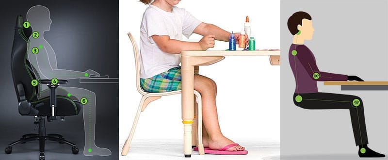 Neutral sitting position for health