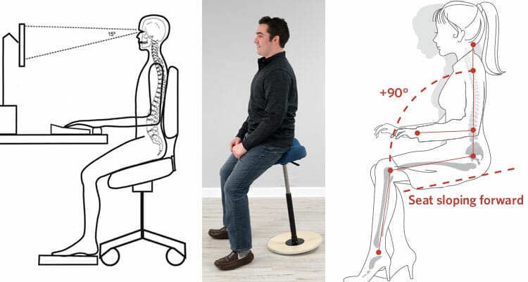 Downward-sloping chair seat functionality