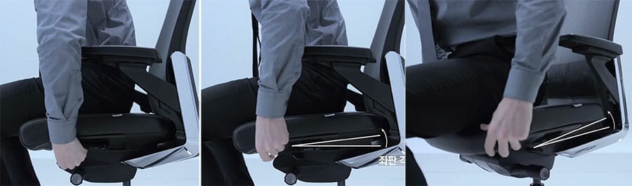 Downward-sloping chair seat 
