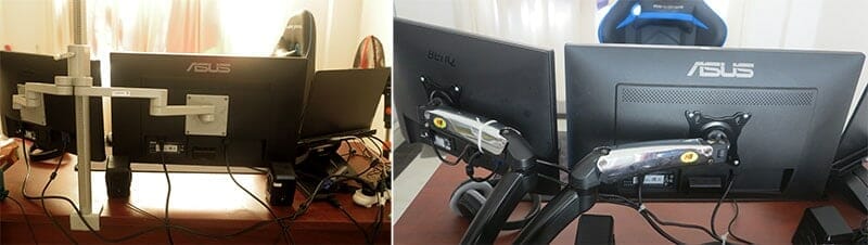 Fixed height versus gas spring desk mounts