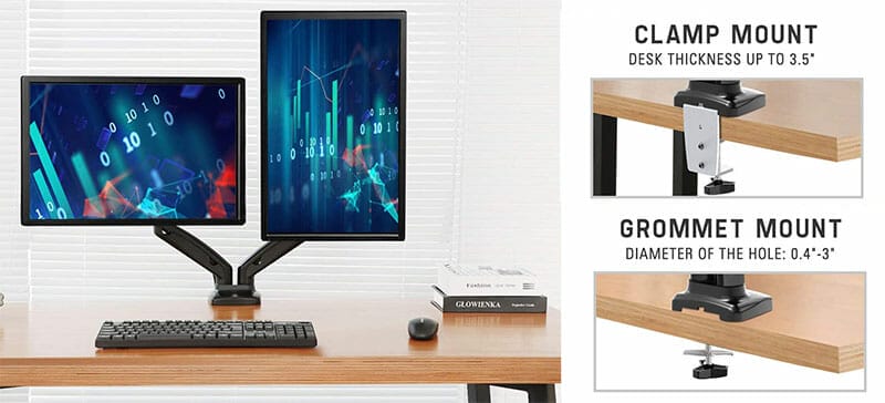 Desk mounted monitor stand