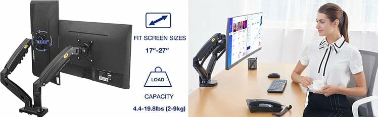 North Bayou dual monitor desk mount