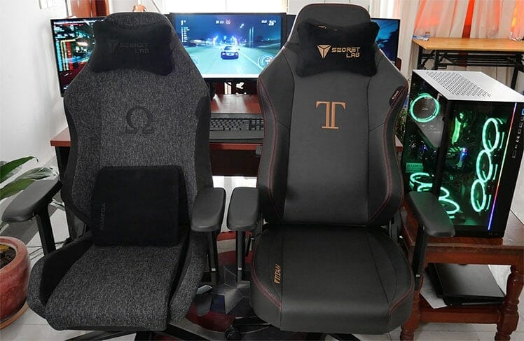 Secretlab Titan Stealth and Omega Softweave gaming chairs