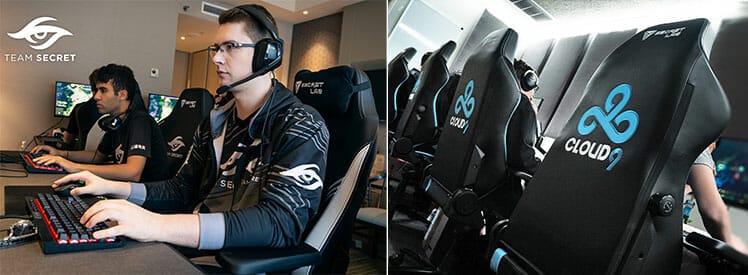 Pro esports players using Secretlab chairs