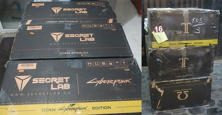 Secretlab gaming chair delivery boxes