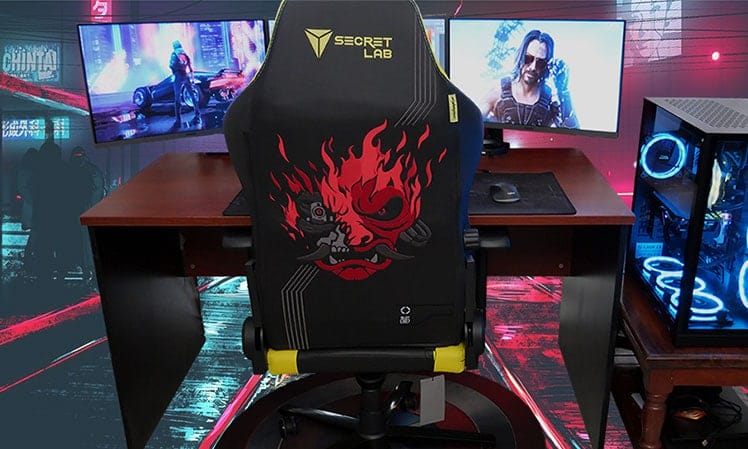 Cyberpunk chair at PC workstation