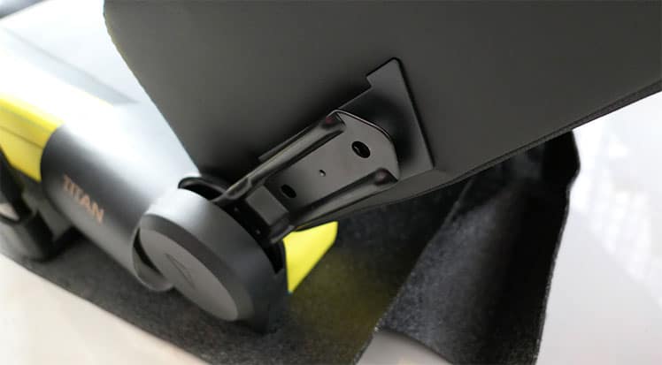 Titan seat to backrest attachment latch