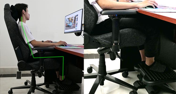 How to sit taller with a footrest