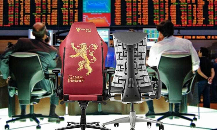 Gaming chairs used by top stock traders