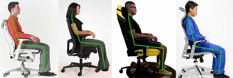 Neutral posture sitting examples