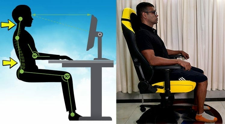 Titan chair neutral sitting posture