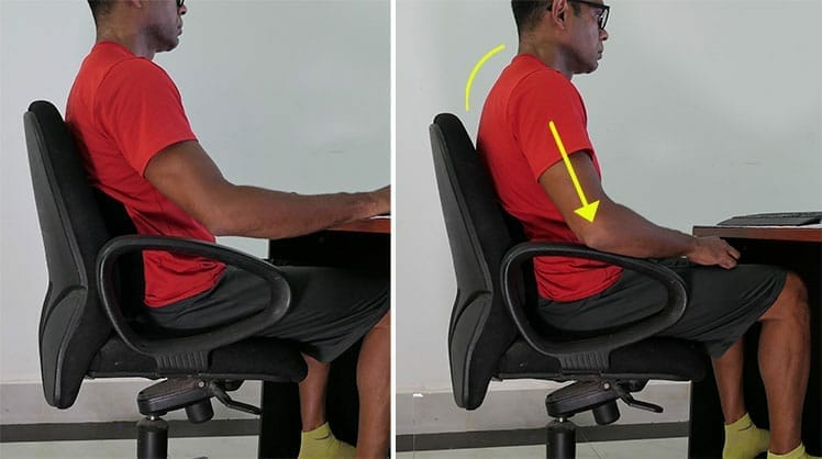 Lack of armrests cause posture problems