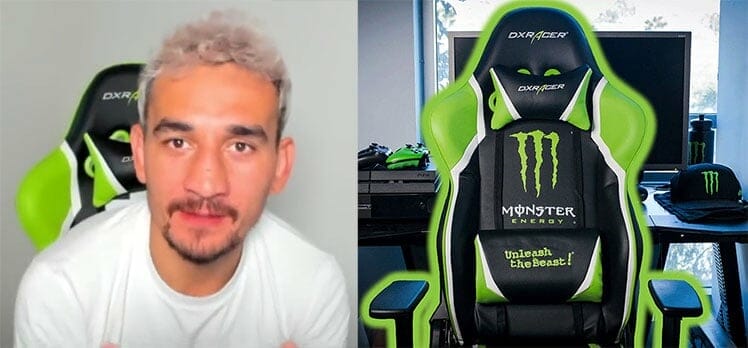 Max Holloway Monster Energy gaming chair