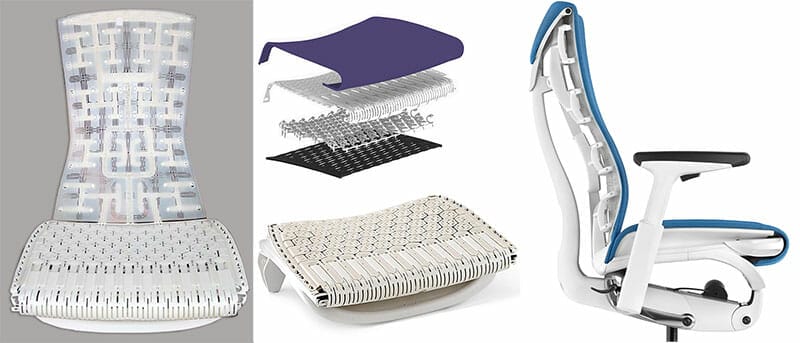 Embody chair shell and inner construction diagram