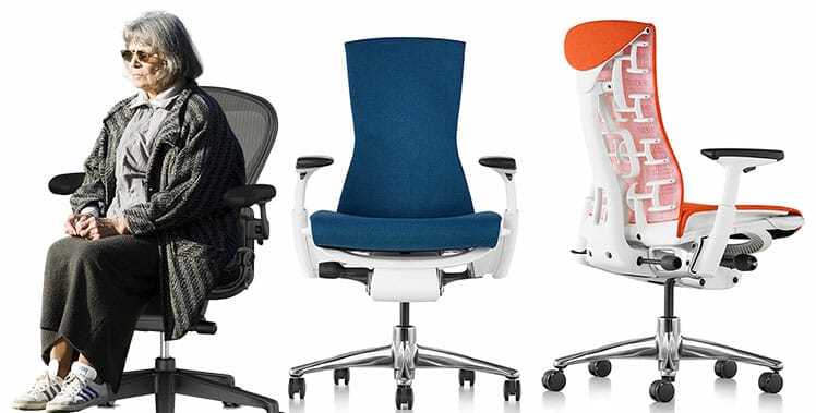 Aeron vs Embody design comparison