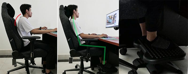 Ergonomic footrest to boost height at a desk