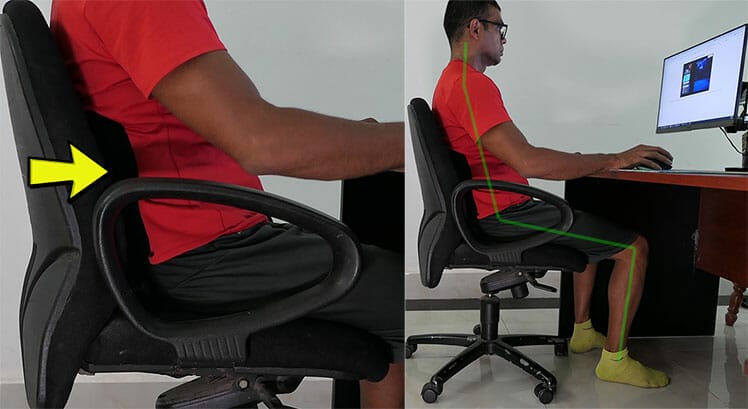 Lumbar support hack for cheap office chair