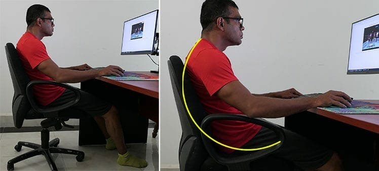 Lack of armrests causes poor posture